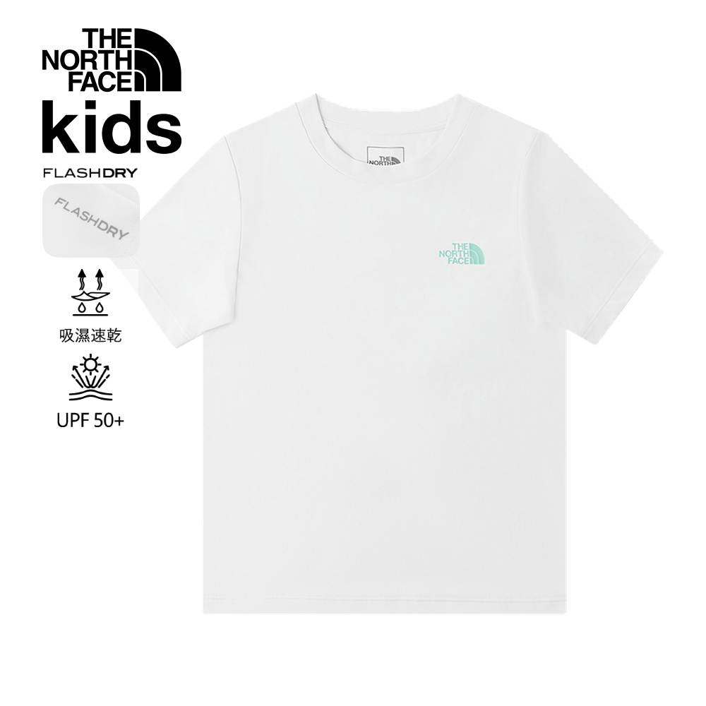 The North Face北面兒童白色吸濕排汗短袖T恤｜8DCTFN4