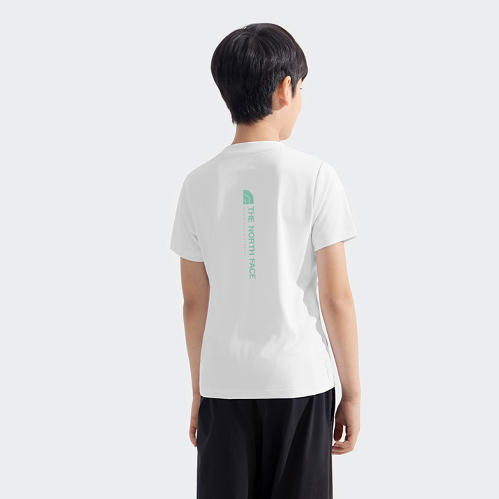 The North Face北面兒童白色吸濕排汗短袖T恤｜8DCTFN4