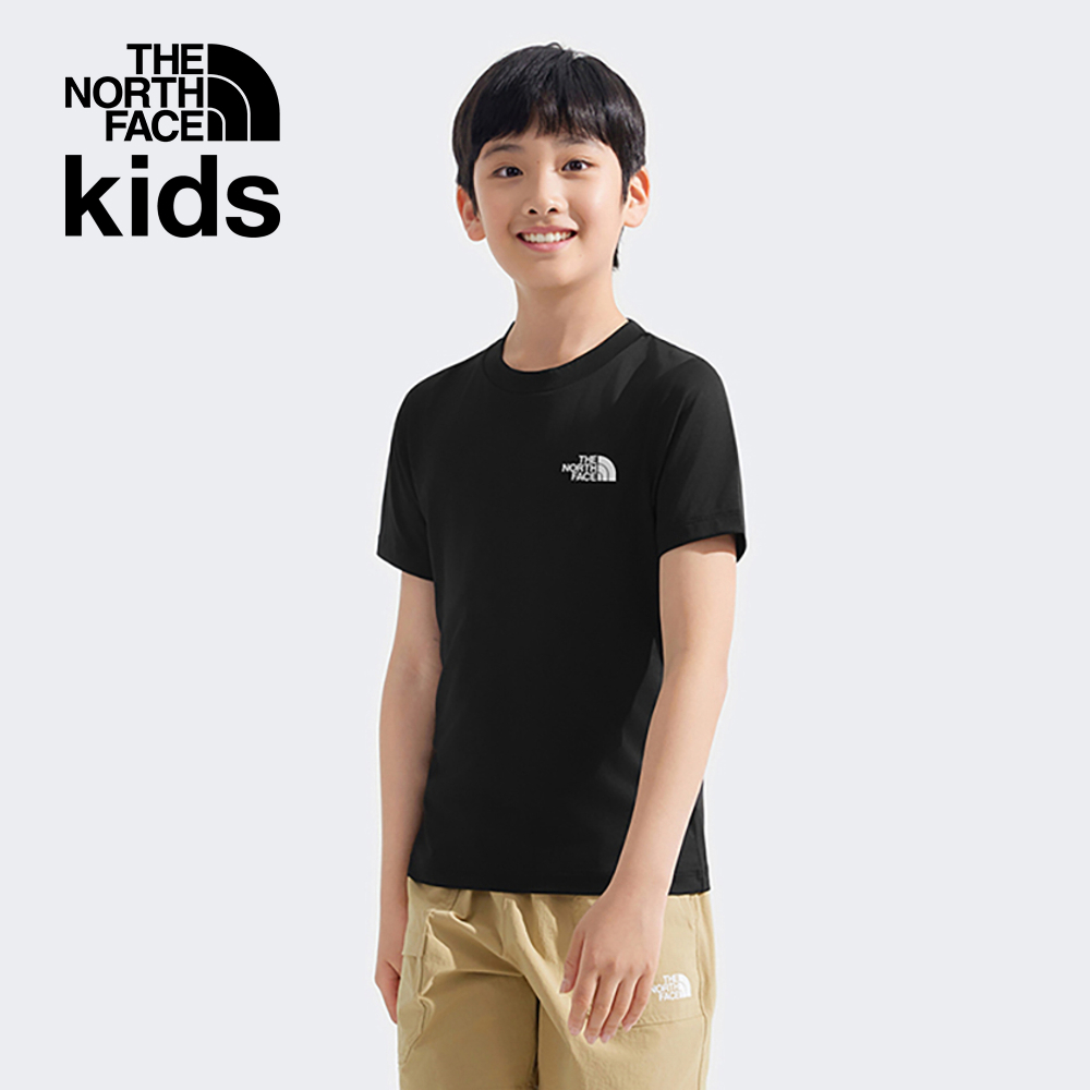 The North Face北面兒童黑色吸濕排汗短袖T恤｜8DCTJK3