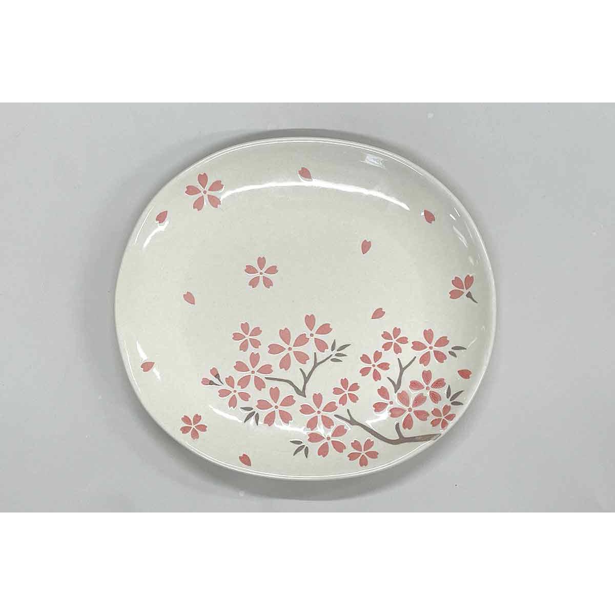 【100 Life Japan Can Do】春戀櫻花-橢圓盤(白)(1入)