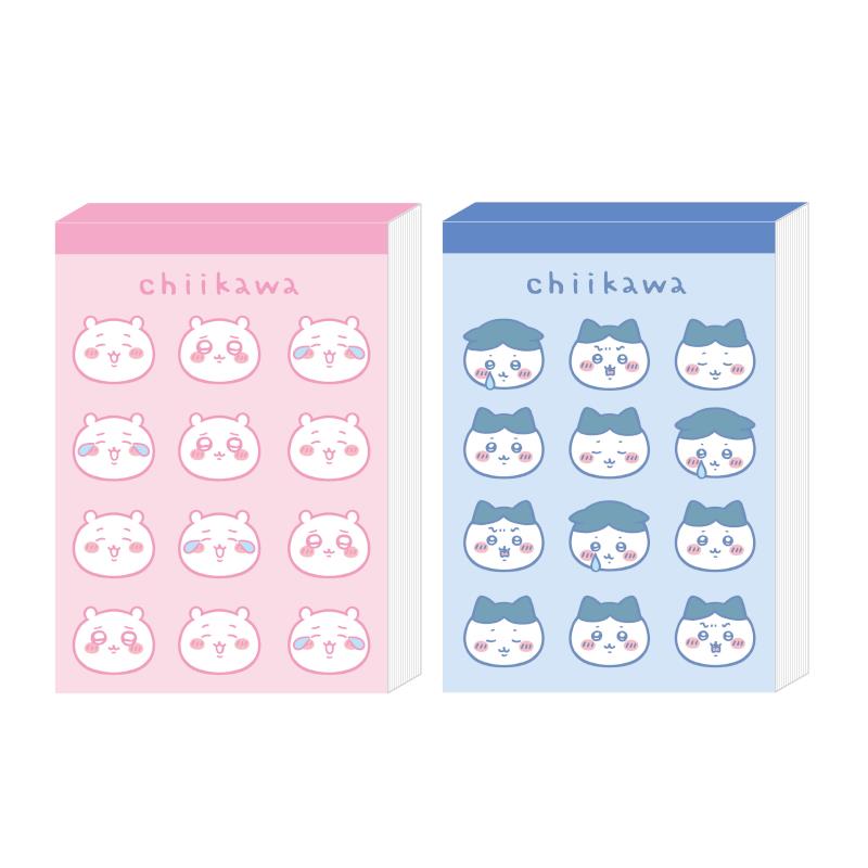 吉伊卡哇 方型便條紙(中)-粉/藍