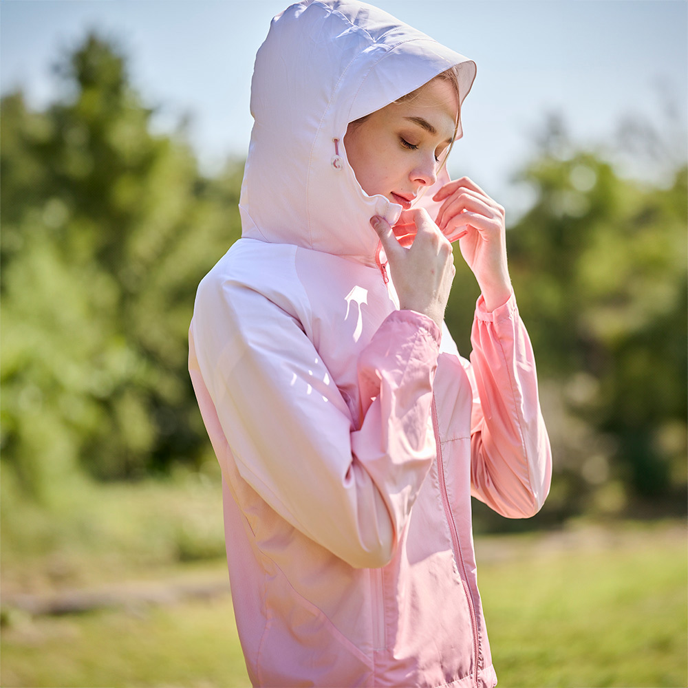 女款ALL LOVE再生蚊瘋不動外套(A6GA2514WR漸層粉/合身版/防曬風衣外套/輕薄外套/涼感)