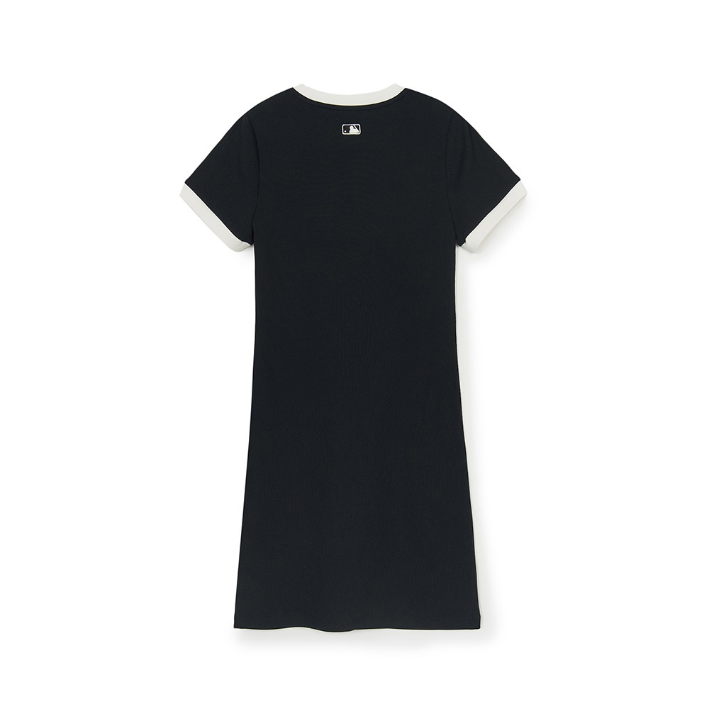 MLB 短袖連身裙 洋裝 長版上衣  紐約洋基隊 (3FOPB0453-50BKS)