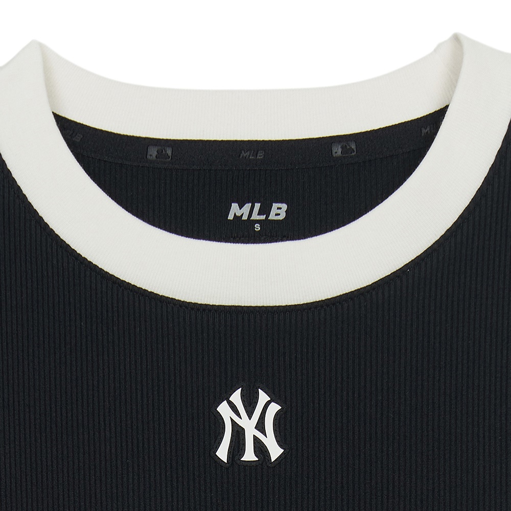 MLB 短袖連身裙 洋裝 長版上衣  紐約洋基隊 (3FOPB0453-50BKS)