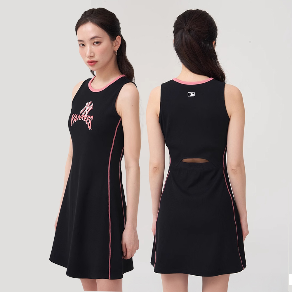 MLB 無袖連身裙 洋裝 長版上衣 紐約洋基隊 (3FOPA0153-50BKS)