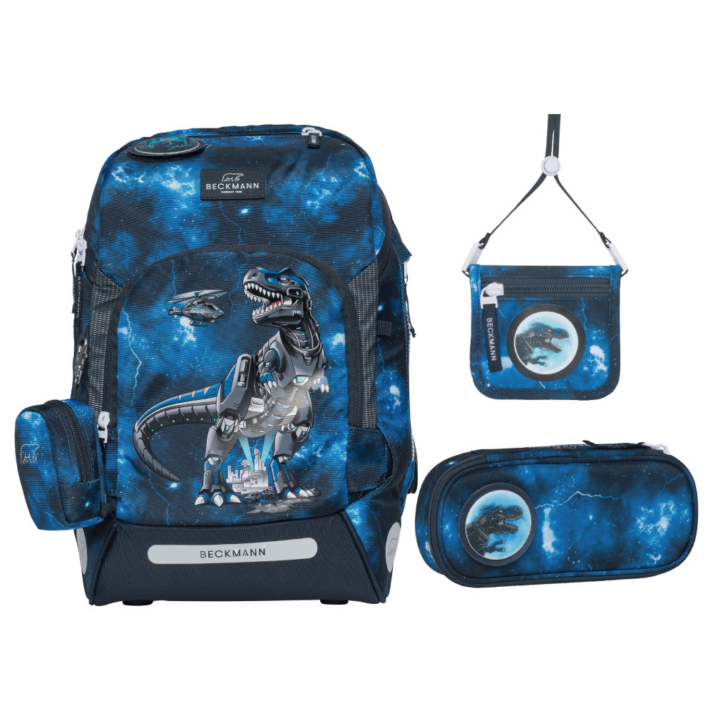 AIR FLX 擴充護脊書包20~25L+文具袋 + 卡夾小包 - 變形暴龍