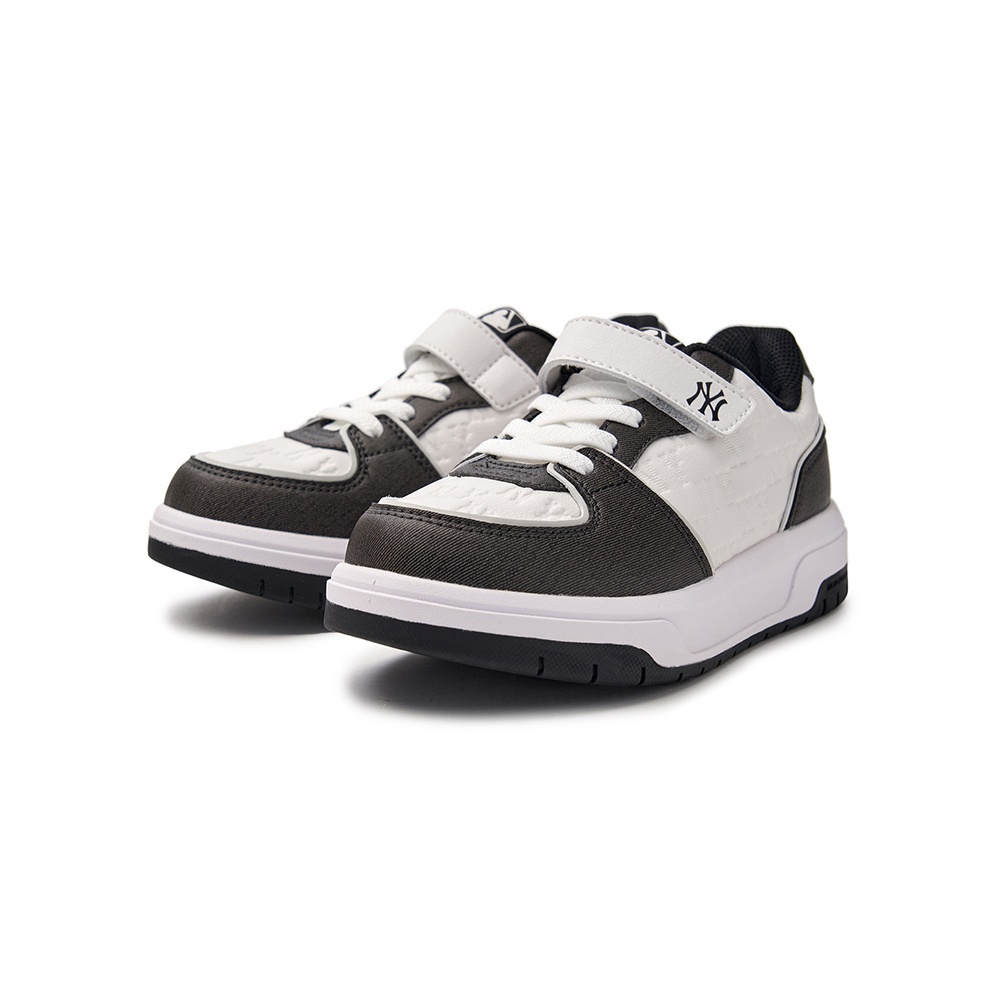 MLB KIDS 牛仔壓紋Monogram老爹鞋 學長鞋 童鞋 Chunky Liner 紐約洋基隊 (7ASXLM05N-50BKS)