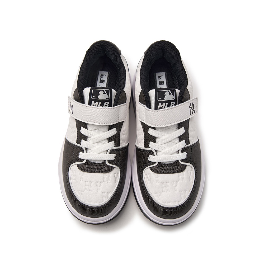 MLB KIDS 牛仔壓紋Monogram老爹鞋 學長鞋 童鞋 Chunky Liner 紐約洋基隊 (7ASXLM05N-50BKS)