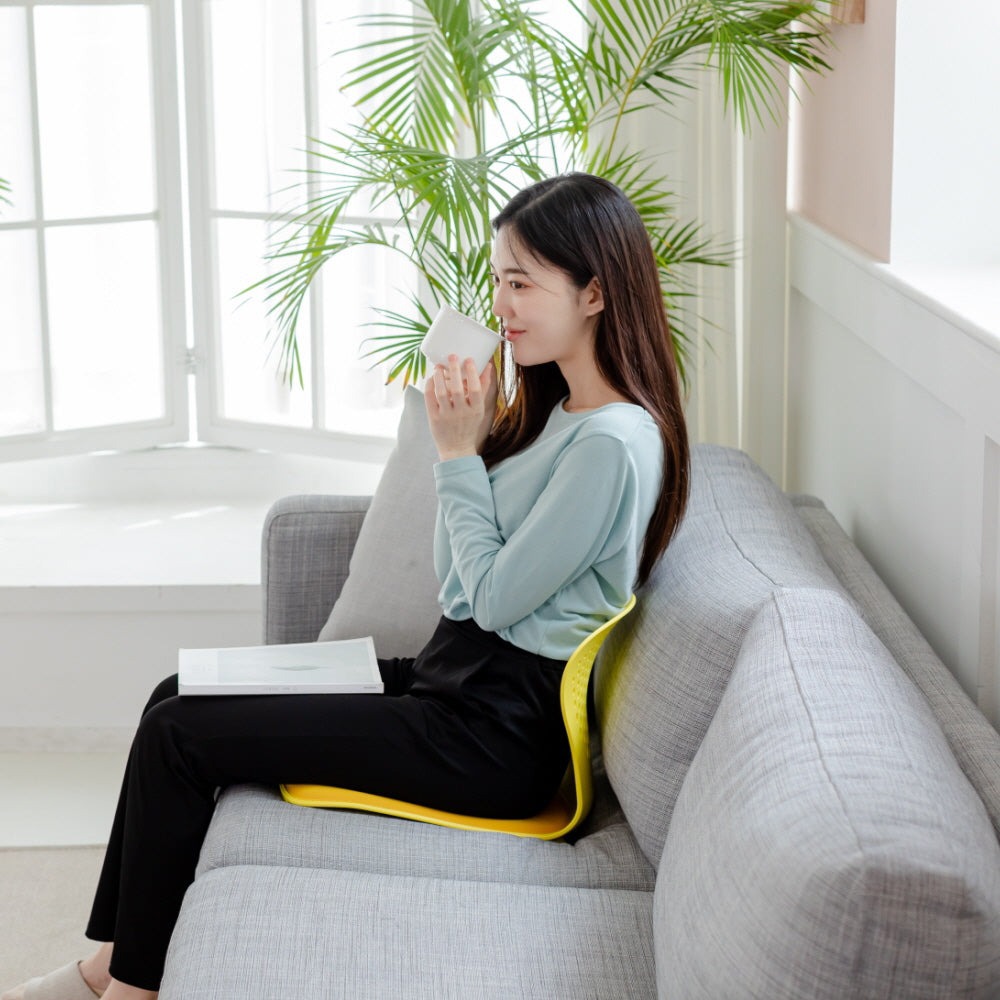 【THE LOEL】集中坐姿美體美學椅墊(木炭黑/黃色) -廠商直送