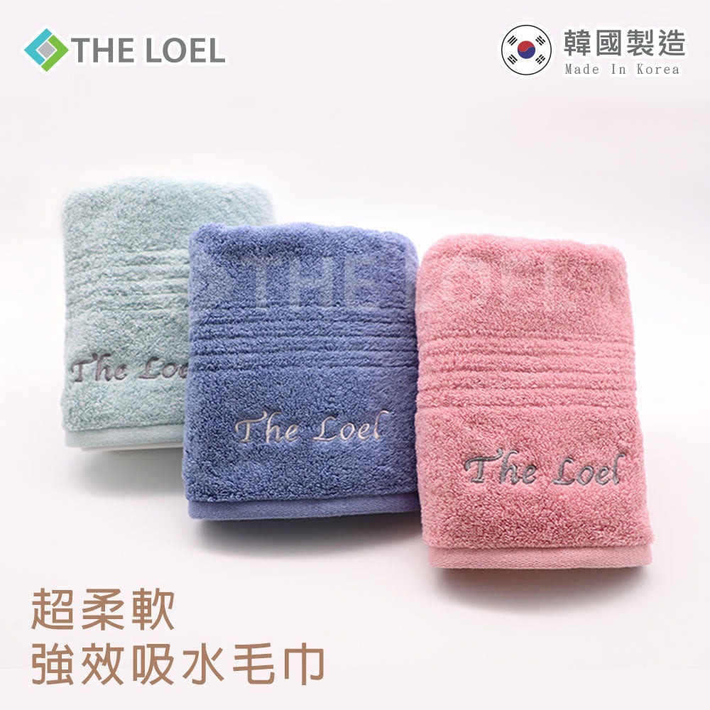 【THE LOEL】韓國精梳紗毛巾 (粉紅色 / 薄荷綠色 / 藍色) -廠商直送