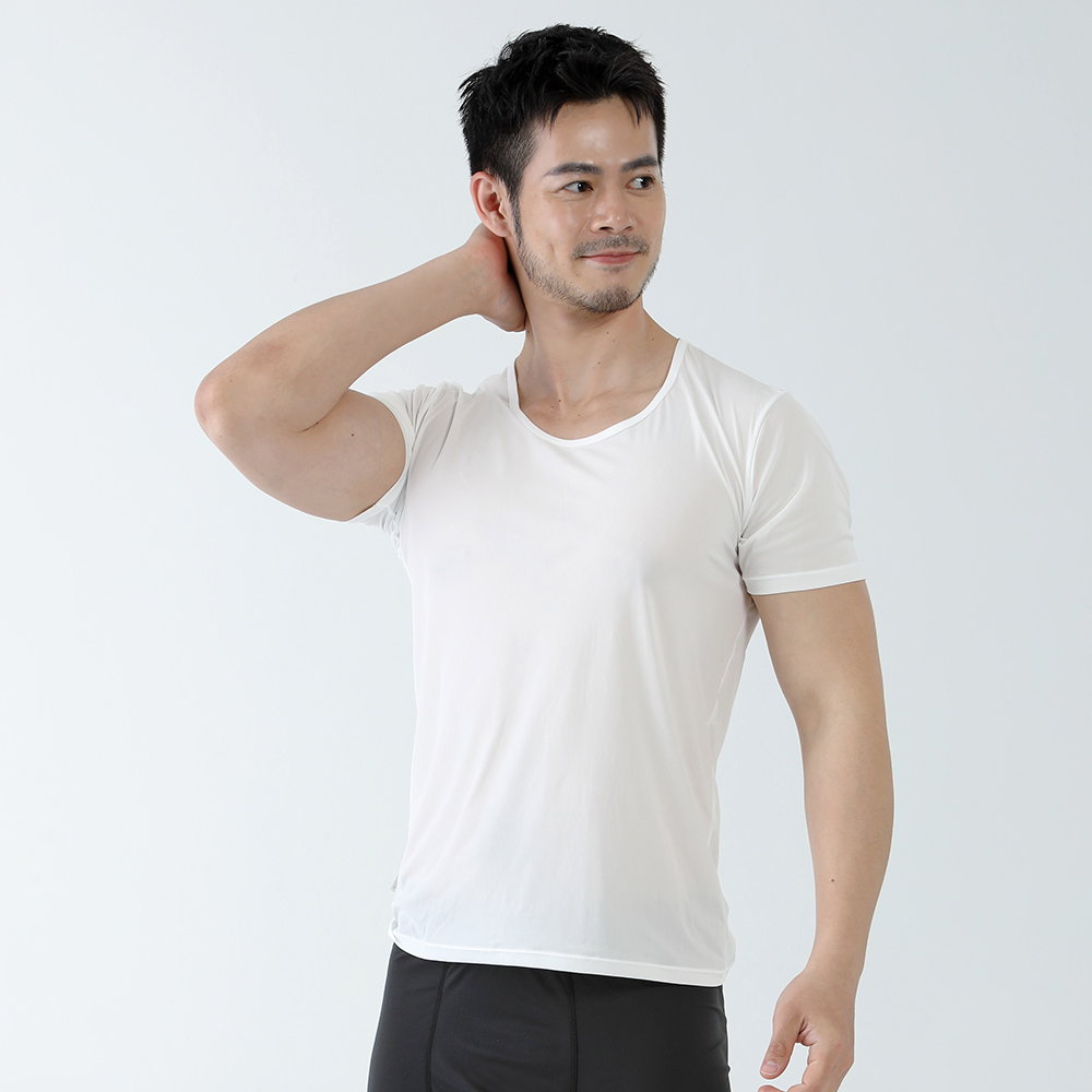 男款零著感抑菌涼感短內衣(A1UCGZ01M白/透氣排汗/超輕/涼感/抑臭/輕薄貼身/內搭/台灣製)