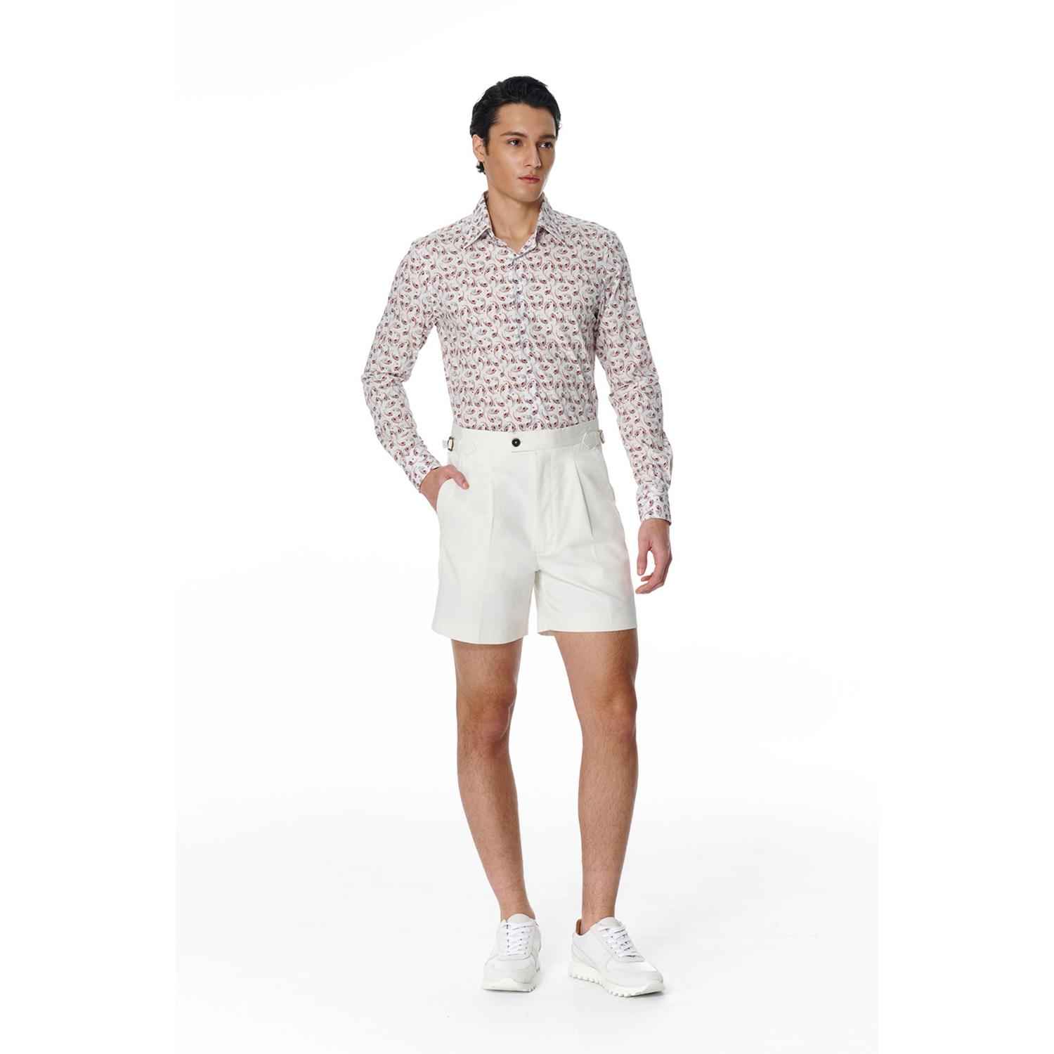 SST&C 白色修身版調節環休閒短褲｜00162504001