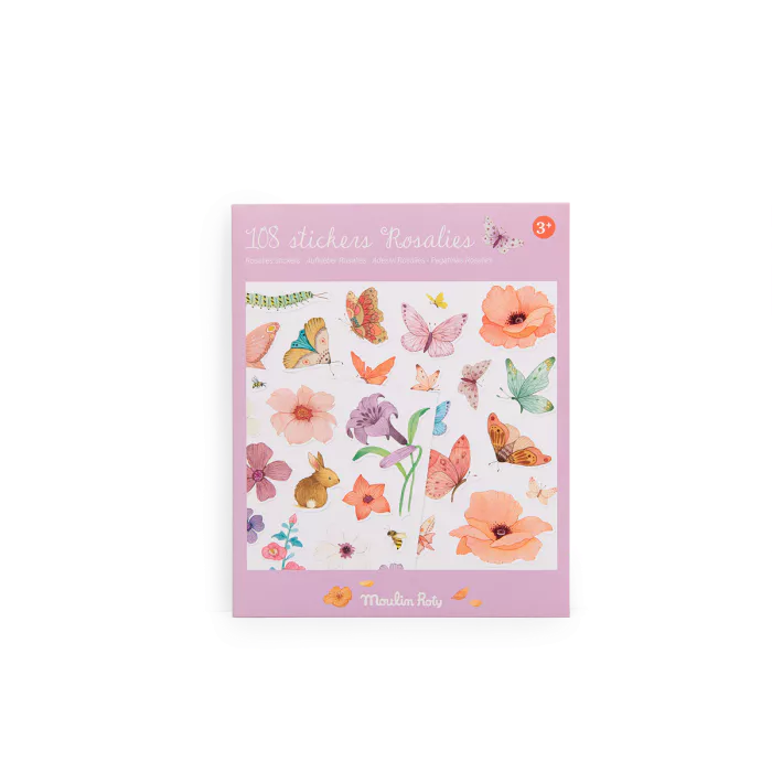 法國 Moulin Roty花朵女孩-玫瑰花園貼紙(108張)