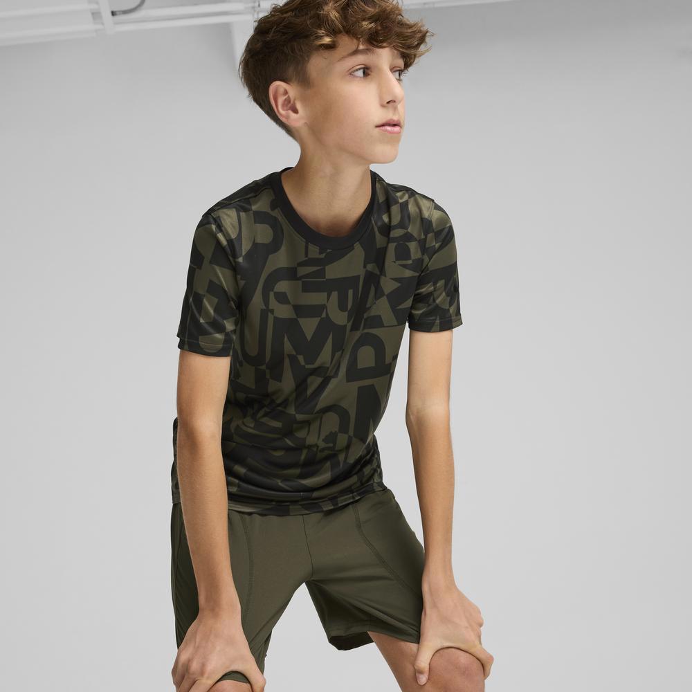 PUMA 基本系列Puma Fit印花短袖T恤 男童