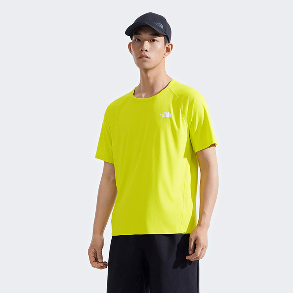 The North Face北面男款綠色UPF防曬短袖T恤｜87W7JE3