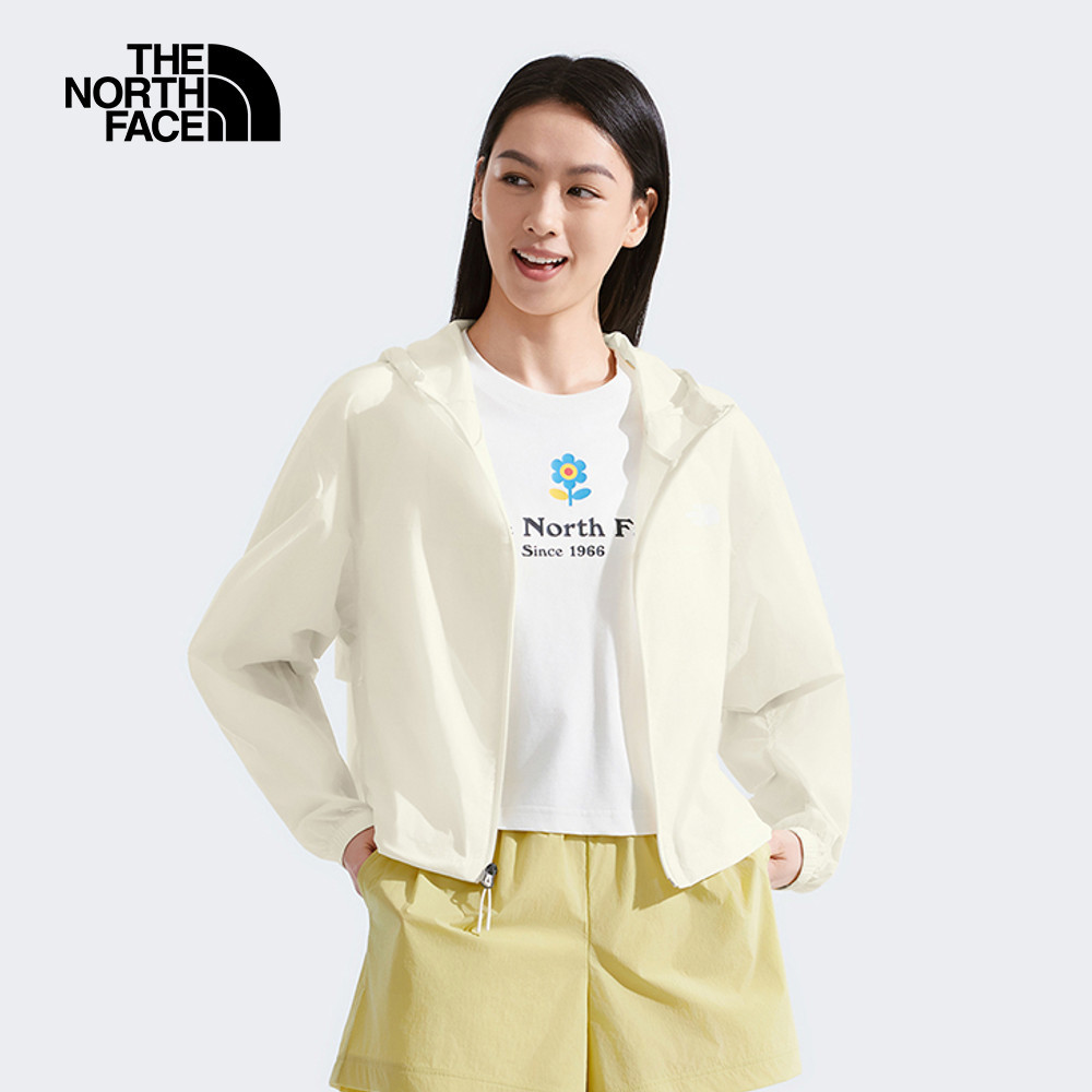 The North Face北面女款米白色DWR防潑水防風外套｜8C12QLI