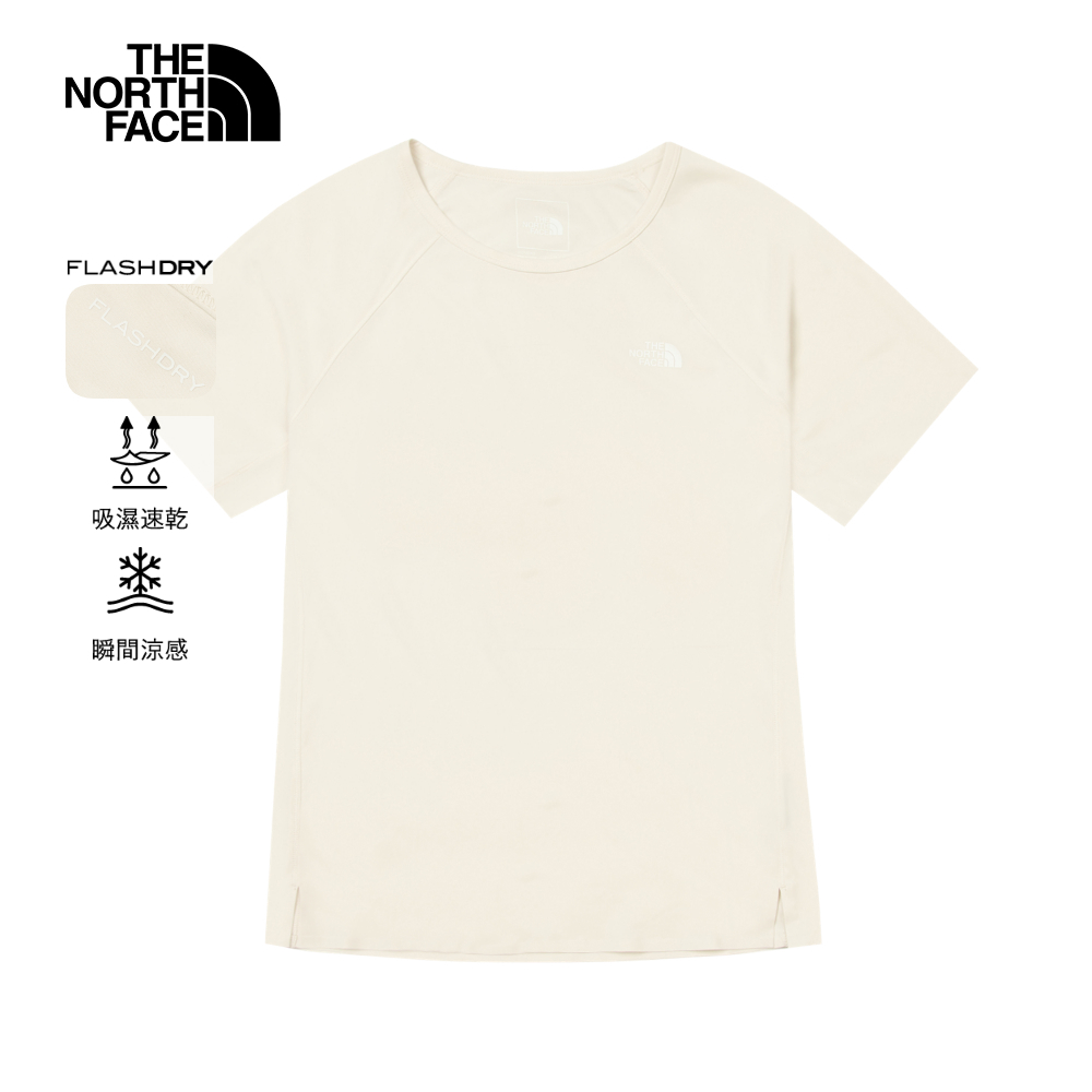 The North Face北面女款米白色UPF防曬短袖T恤｜8CYYQLI
