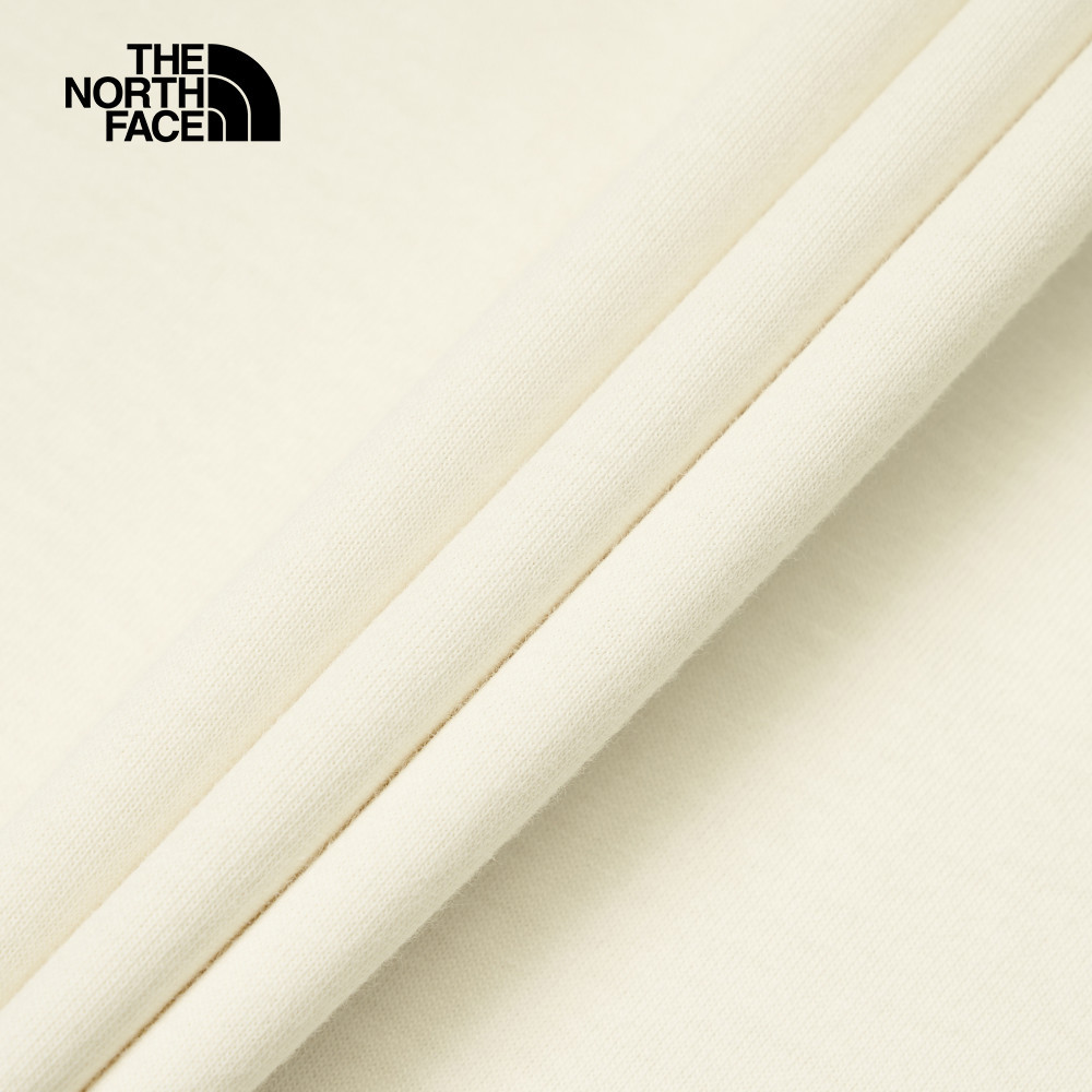 The North Face北面男女款米白色純棉短袖T恤｜8D85QLI