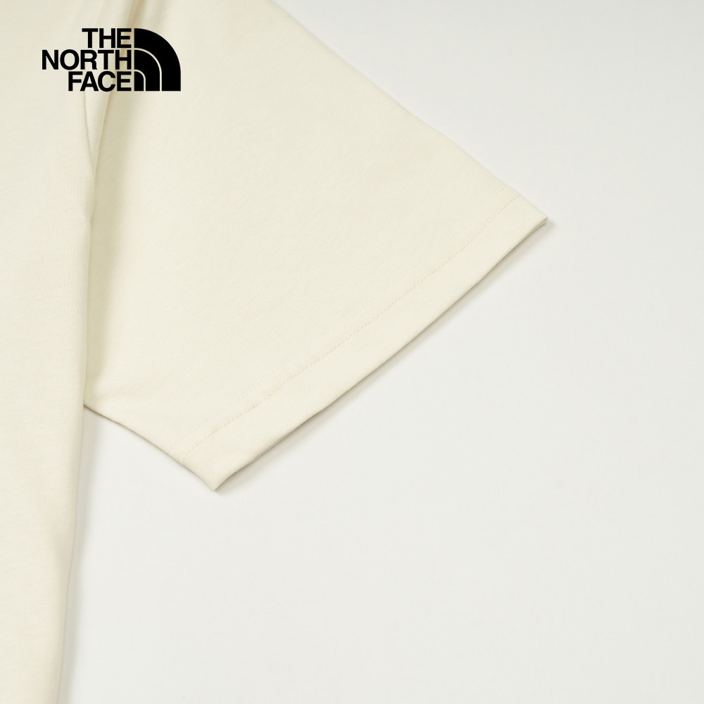 The North Face北面男女款米白色純棉短袖T恤｜8D85QLI