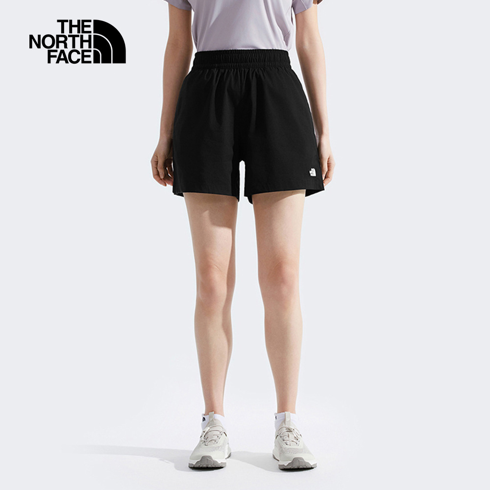 The North Face北面女款黑色DWR防潑水短褲｜8DFNJK3