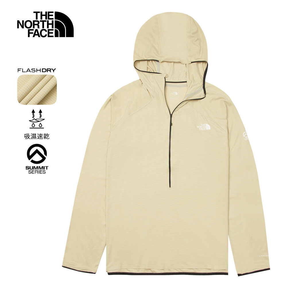The North Face 男款卡其色UPF防曬長袖上衣｜84PTAWA－勁躍運動商城