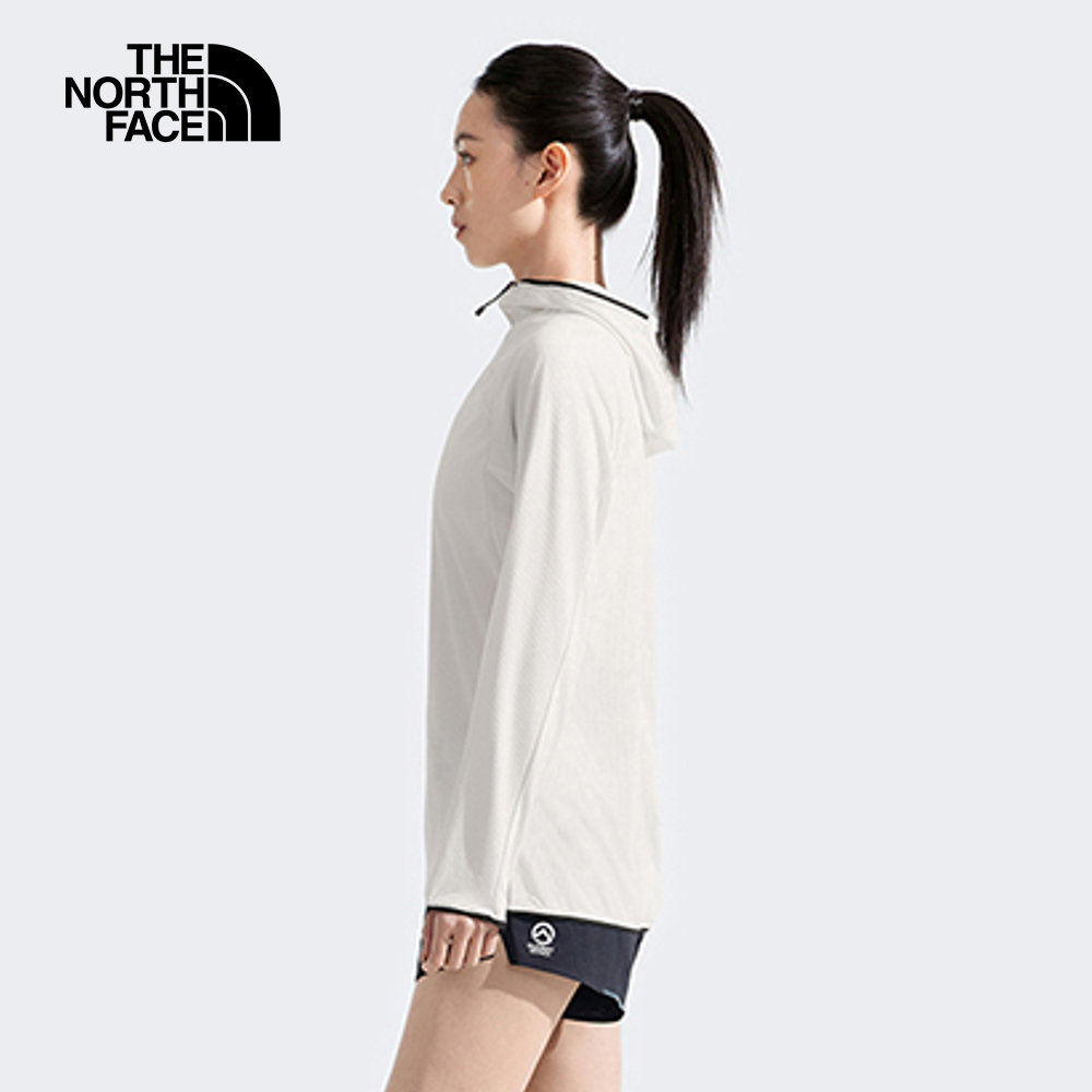 女款米白色UPF防曬長袖上衣｜8BM6QLI