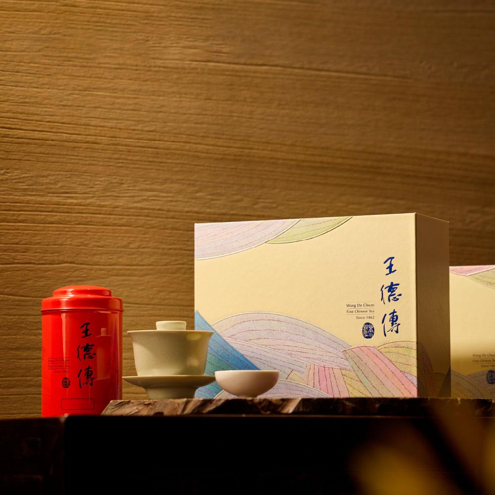 【德傳茶葉禮盒 | 迎曦】阿里山金萱烏龍120g+焙香四季烏龍120g-王德傳