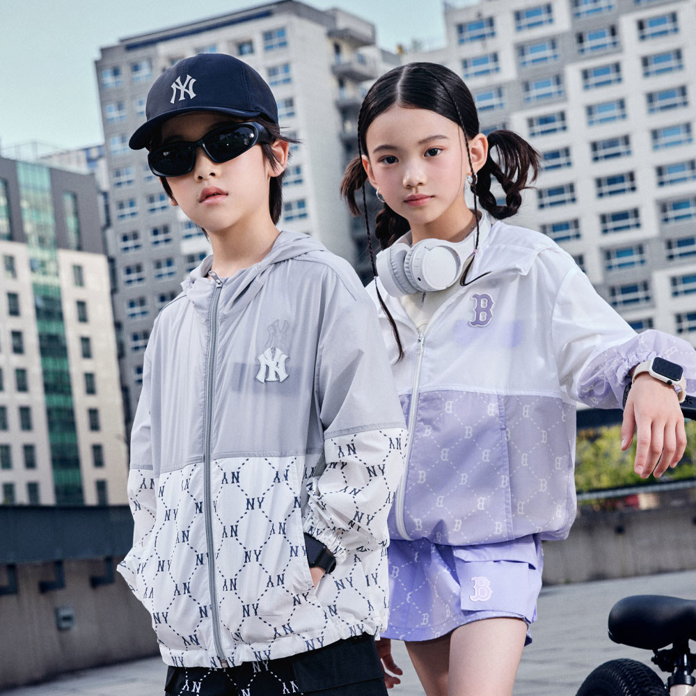MLB Korea MLB KIDS 抗UV連帽防風外套 夾克 童裝 Monogram系列 紐約洋基隊
