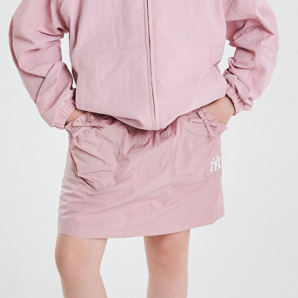 MLB KIDS 尼龍短裙 百褶裙 童裝 紐約洋基隊 (7FSKB0653-50PKM)