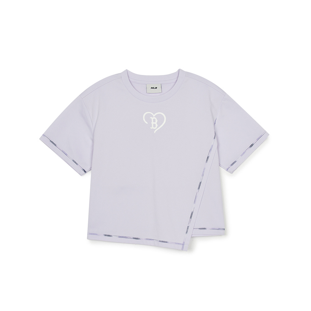 MLB KIDS 涼感 速乾短袖T恤 童裝 Heart系列 波士頓紅襪隊 (7FTSH0353-43LDL)