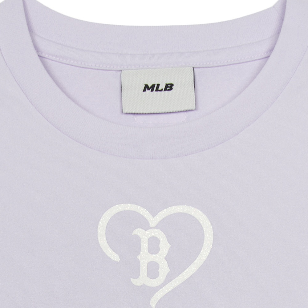 MLB KIDS 涼感 速乾短袖T恤 童裝 Heart系列 波士頓紅襪隊 (7FTSH0353-43LDL)