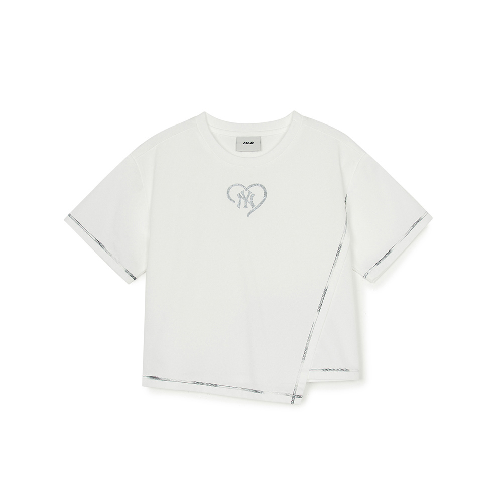 MLB KIDS 涼感 速乾短袖T恤 童裝 Heart系列 紐約洋基隊 (7FTSH0353-50WHS)
