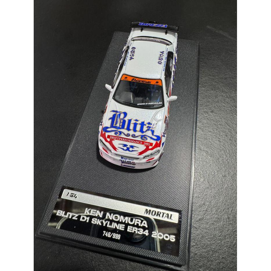 MORTAL 1/64 日產NISSAN BLITZ D1 SKYLINE ER34 野村謙D1甩尾賽2005