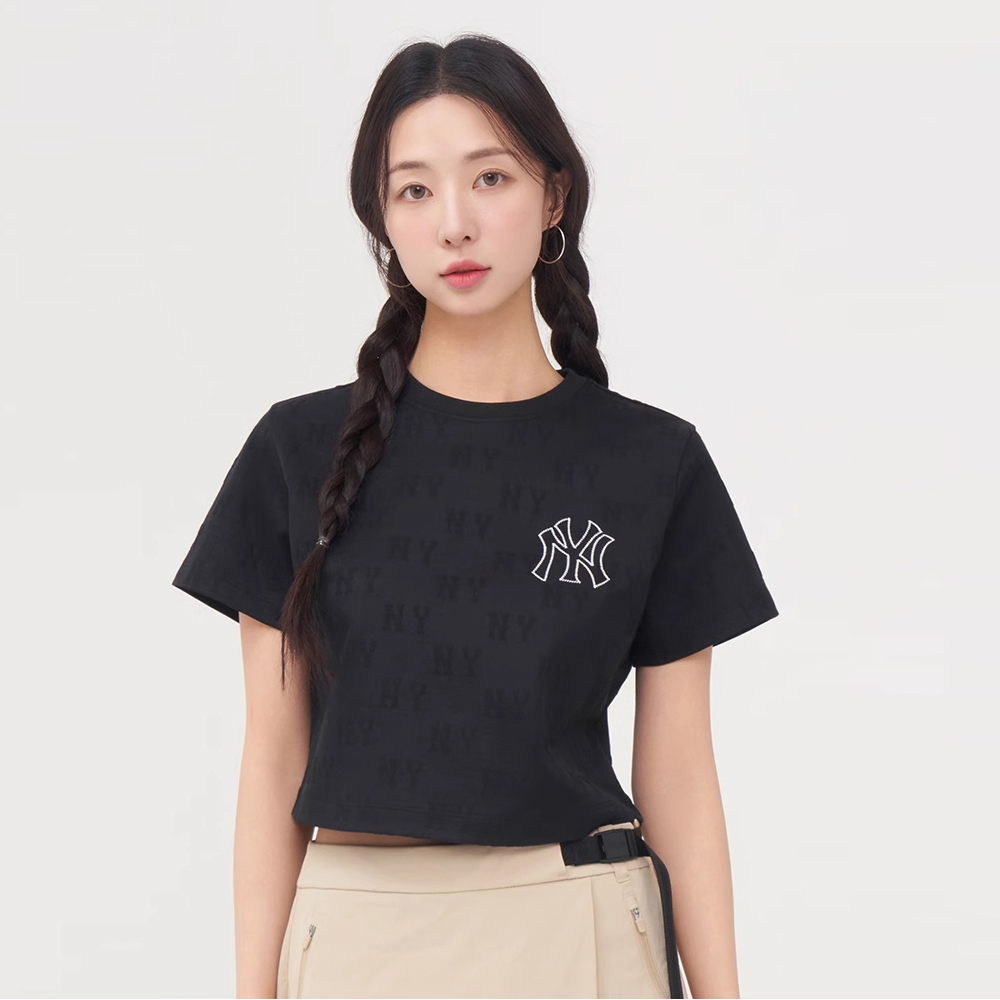 MLB 女版短袖T恤 Monogram系列 紐約洋基隊 (3FTSM0153-50BKS)
