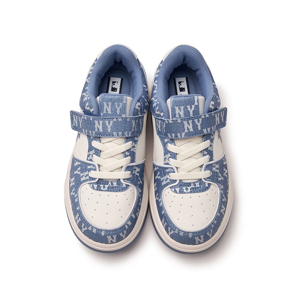 MLB KIDS 牛仔丹寧Monogram老爹鞋 學長鞋 童鞋 Chunky Liner 紐約洋基隊 (7ASXLM15N-50SBS)