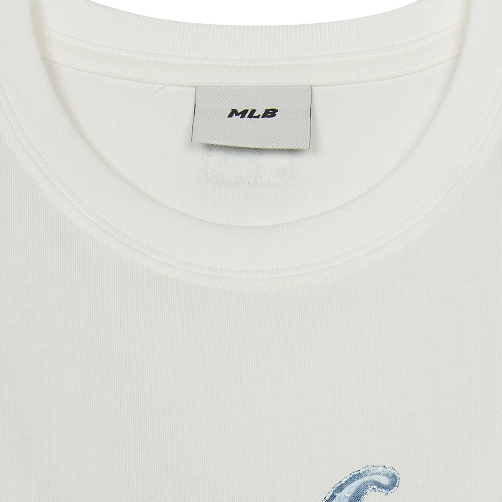 MLB KIDS 牛仔丹寧短袖T恤 童裝 Monogram系列 紐約洋基隊 (7ATSM0753-50IVS)