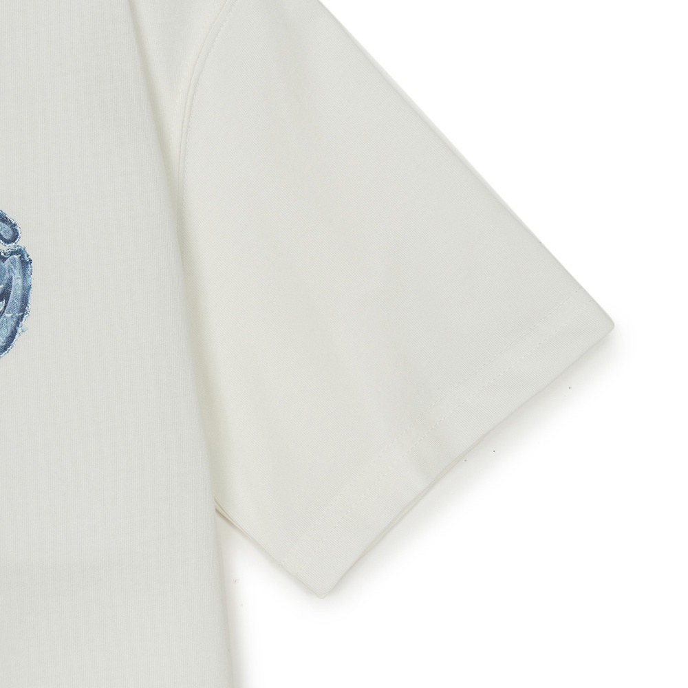 MLB KIDS 牛仔丹寧短袖T恤 童裝 Monogram系列 紐約洋基隊 (7ATSM0753-50IVS)