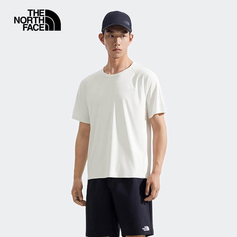 The North Face北面男款米白色UPF防曬短袖T恤｜87W7QLI