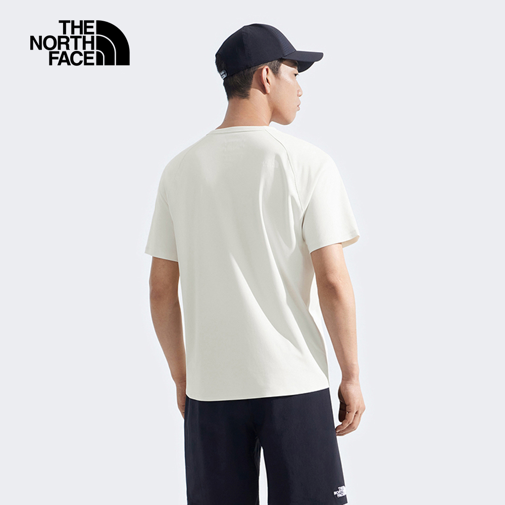 The North Face北面男款米白色UPF防曬短袖T恤｜87W7QLI