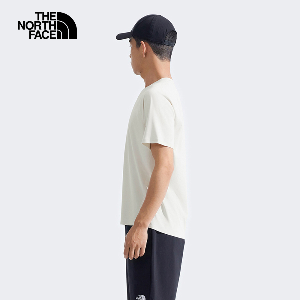 The North Face北面男款米白色UPF防曬短袖T恤｜87W7QLI