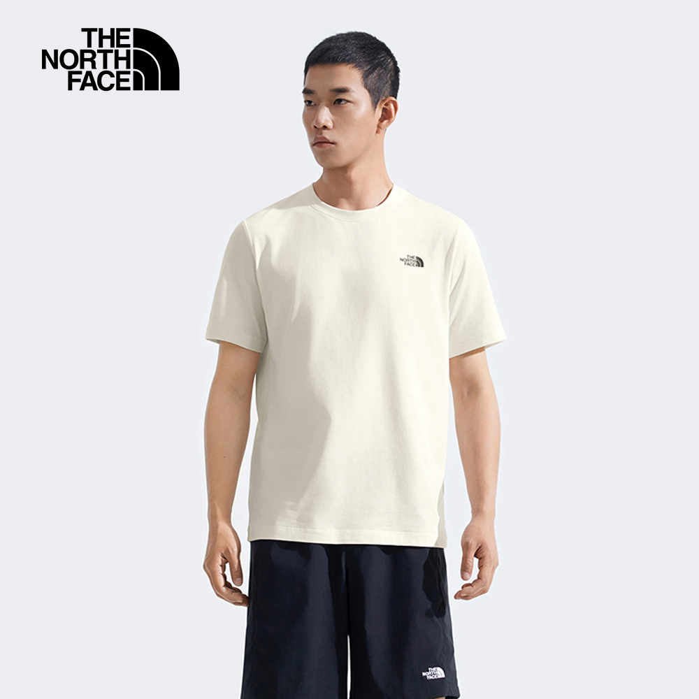 The North Face北面男款米白色吸濕排汗短袖T恤｜8DE7QLI