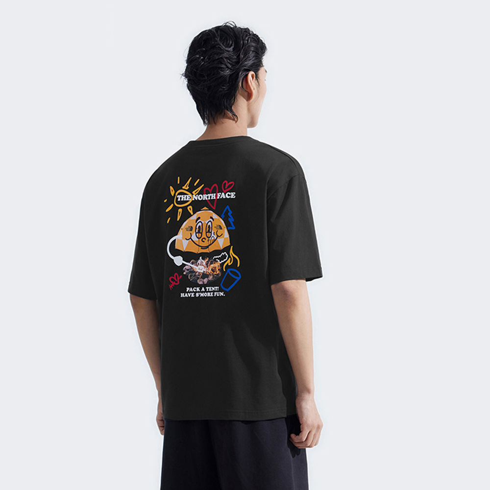 The North Face北面男女款黑色純棉短袖T恤｜8D85JK3
