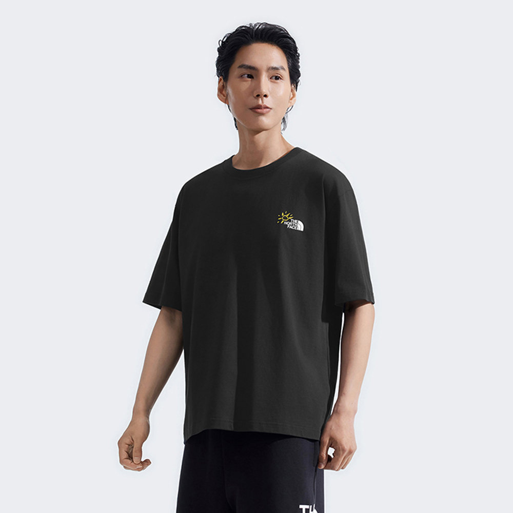 The North Face北面男女款黑色純棉短袖T恤｜8D85JK3