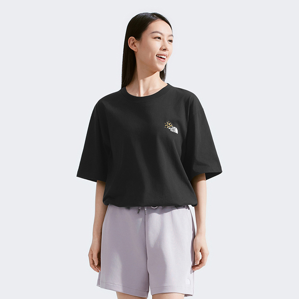 The North Face北面男女款黑色純棉短袖T恤｜8D85JK3