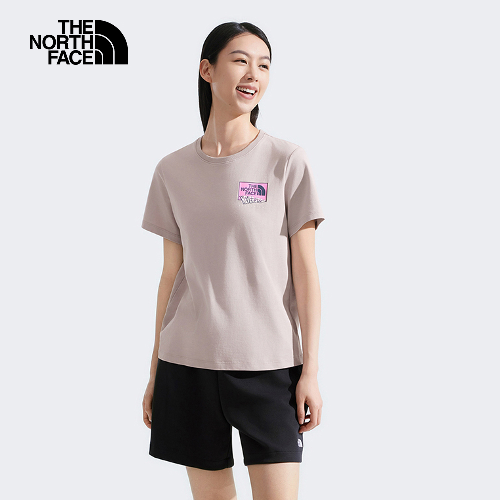 The North Face北面女款灰色純棉短袖T恤｜8DCD1OA