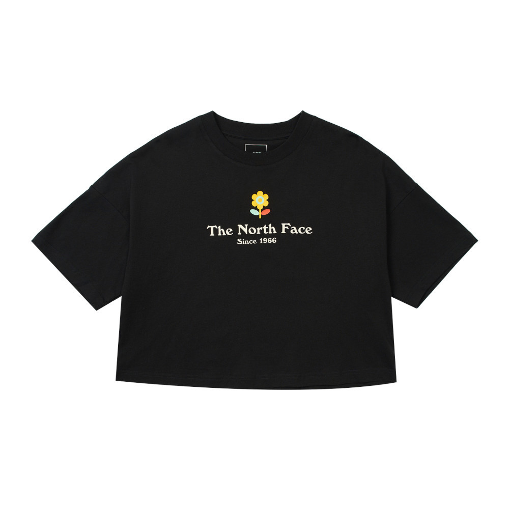 The North Face北面女款黑色純棉短版短袖T恤｜8DCEJK3