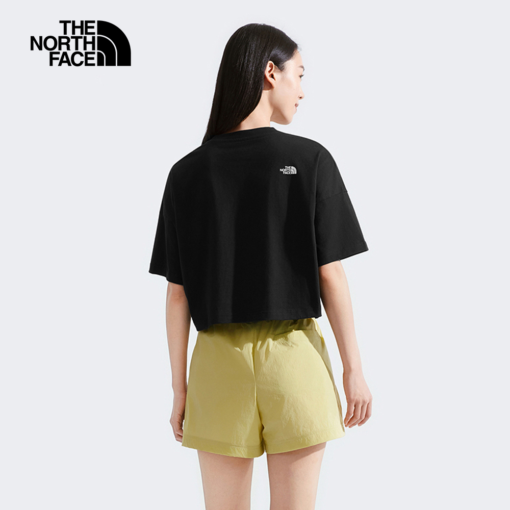 The North Face北面女款黑色純棉短版短袖T恤｜8DCEJK3