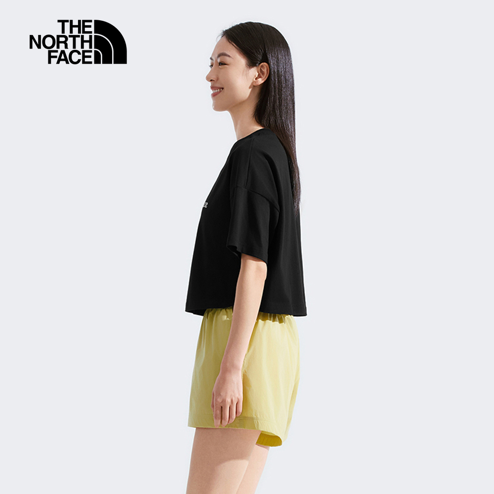 The North Face北面女款黑色純棉短版短袖T恤｜8DCEJK3