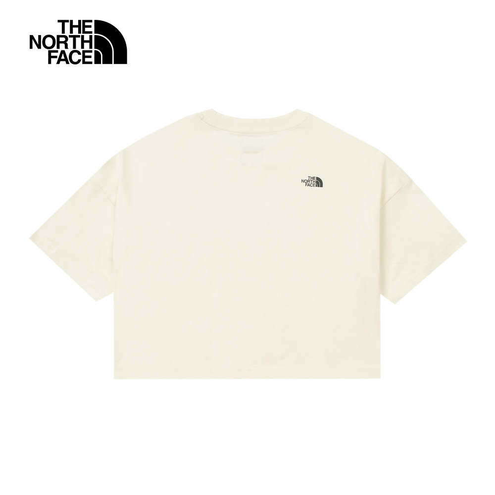 【10/27 12點限時搶購】The North Face北面女款米白色純棉短版短袖T恤｜8DCEQLI