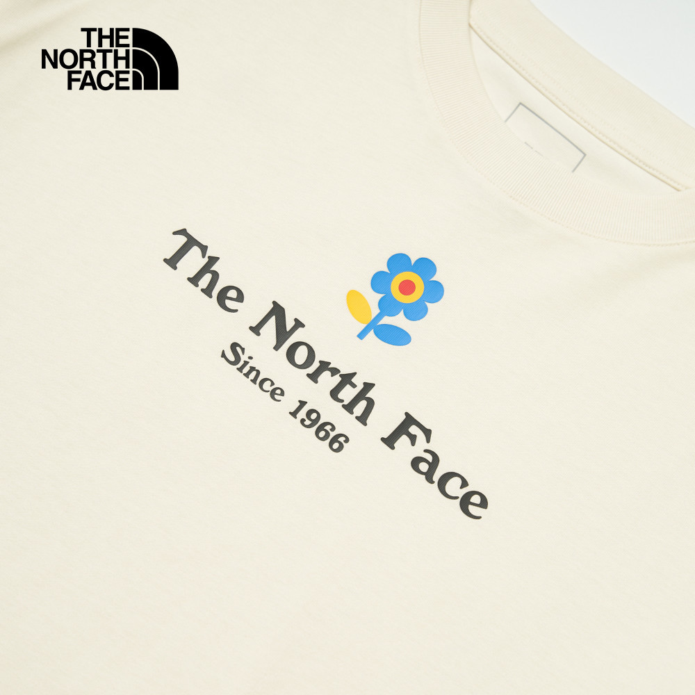 【10/27 12點限時搶購】The North Face北面女款米白色純棉短版短袖T恤｜8DCEQLI